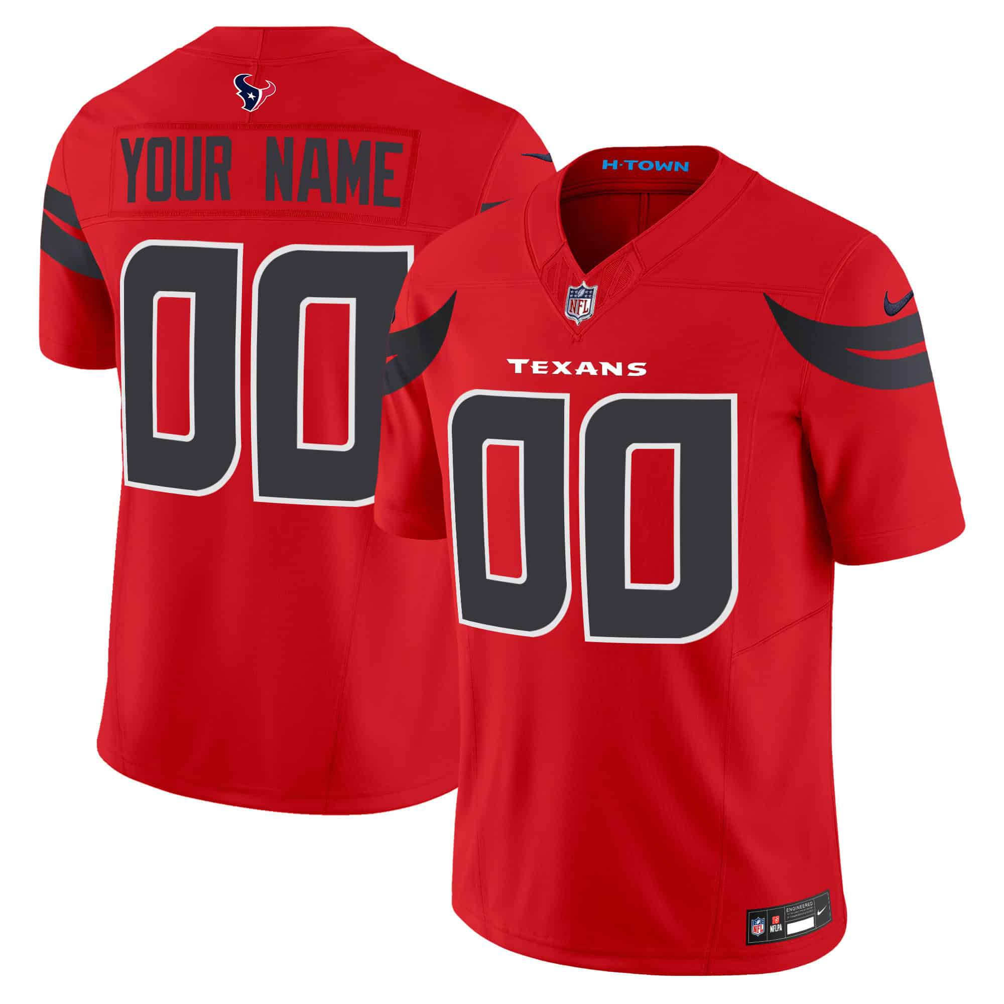 Men Houston Texans Red 2024 Nike Vapor Limited Custom NFL Jersey->customized nfl jersey->Custom Jersey